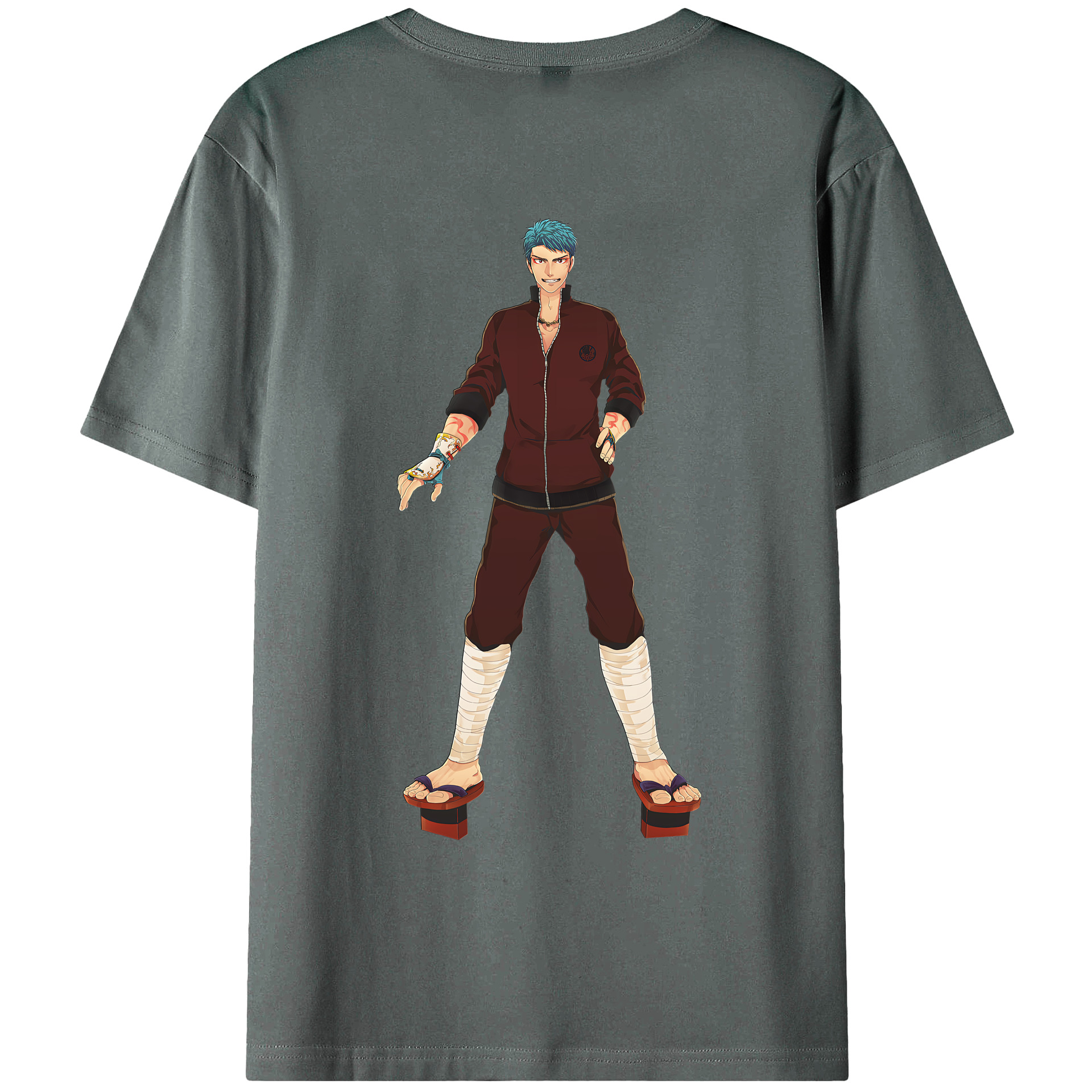 （画像用） 刀剣乱舞 Touken Ranbu 綿100％ メンズ半袖Tシャツ（バックプリント） 通気性